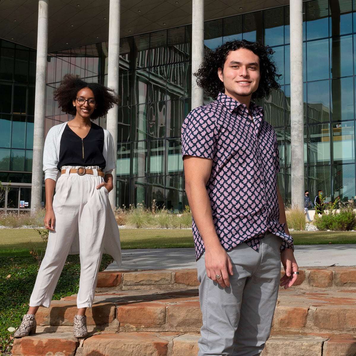 UTA students standing outside