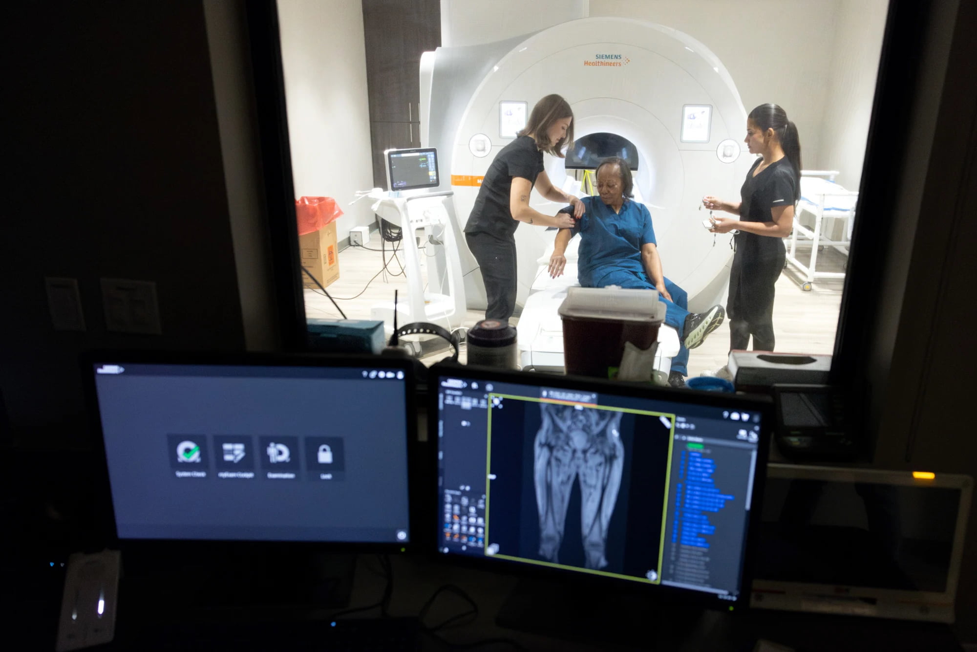 patient being prepared for a scan