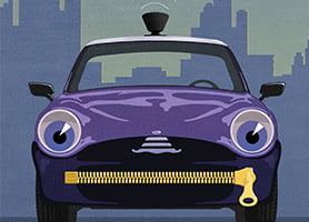illustration of silent smart car