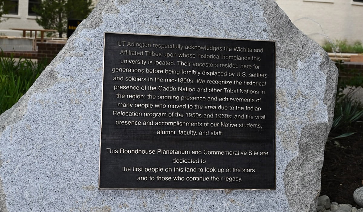 dedication plaque native american land acknowledgement