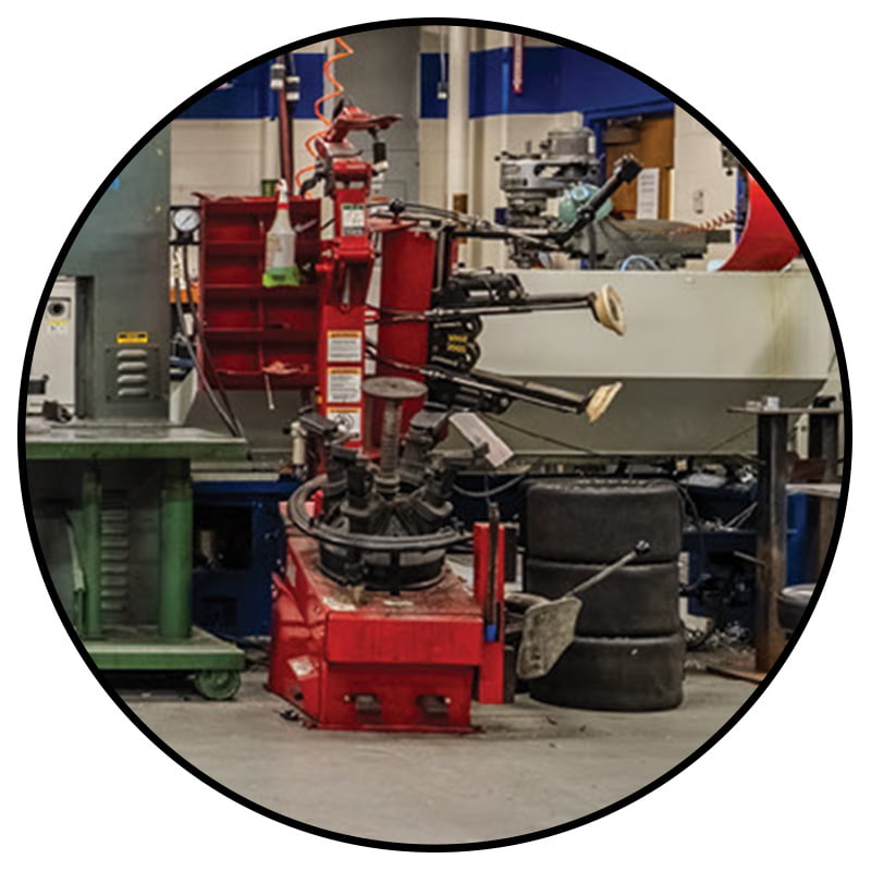 photo of tire changing machine