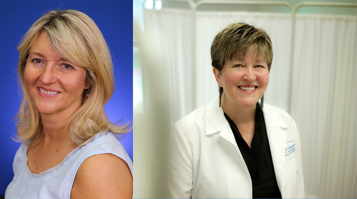 gerontology professionals, Kathryn Daniel, associate professor of nursing, and Patti Parker, assistant clinical professor of nursing