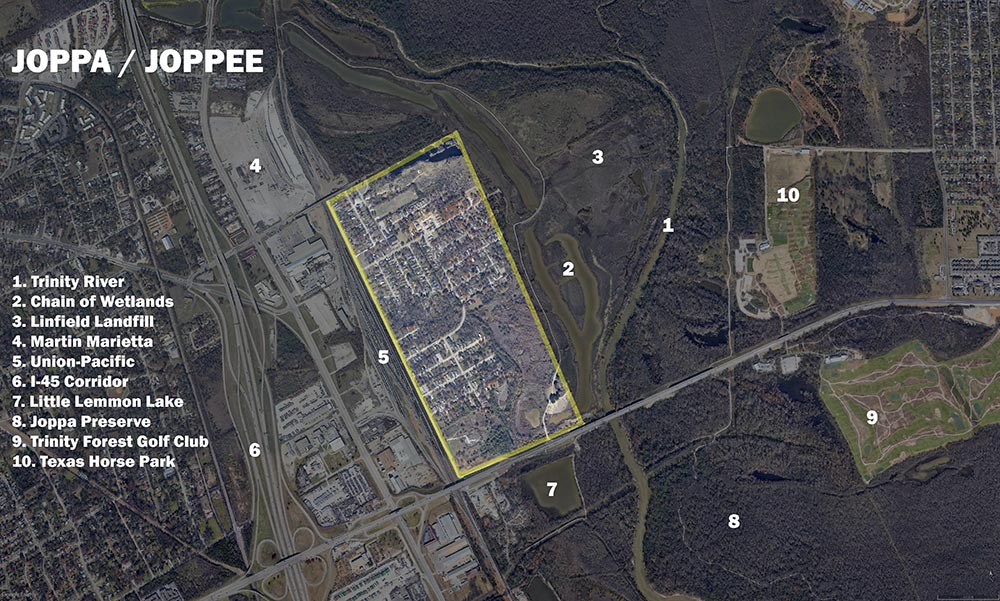 Aerial photo of Joppee community