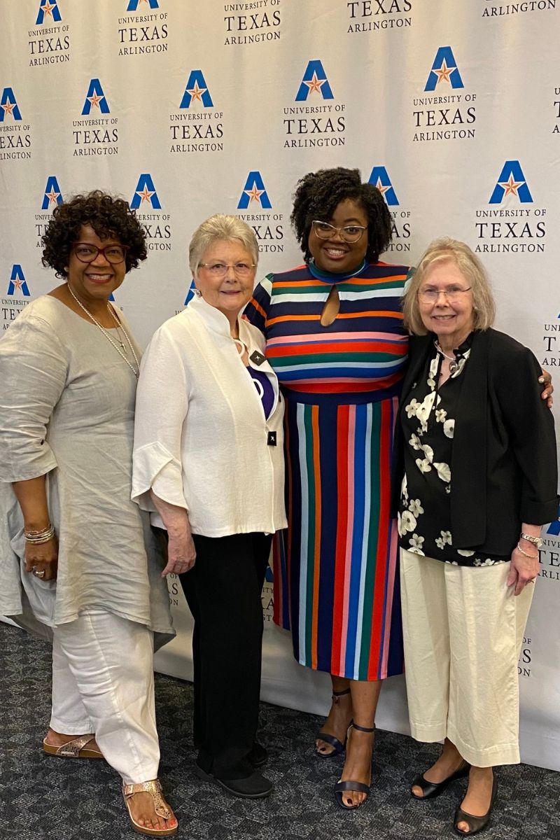 From left, Patricia Walker, Sandra Laird, Jamyl Walker and Donna Hamby pose for picture" _languageinserted="true" src="https://cdn.prod.web.uta.edu/-/media/project/website/news/releases/2022/06/walker-laird-walker-hamby.jpg?la=en" _languageinserted="true