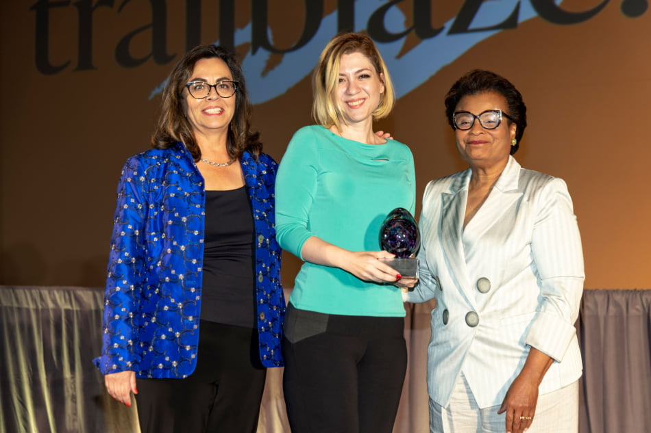 From left, Hilda Galvan, Sharareh Kermanshachi and Brenda Jackson