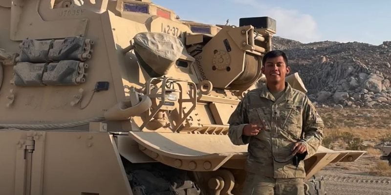 Photo of UTA student veteran Sebastian Molina during his active duty service.