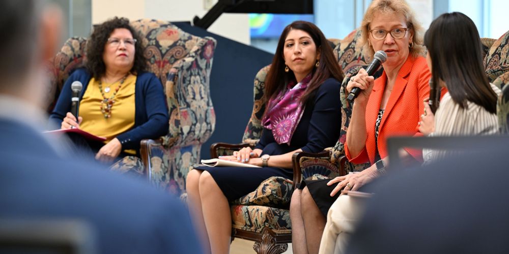 A group shot of the panelists