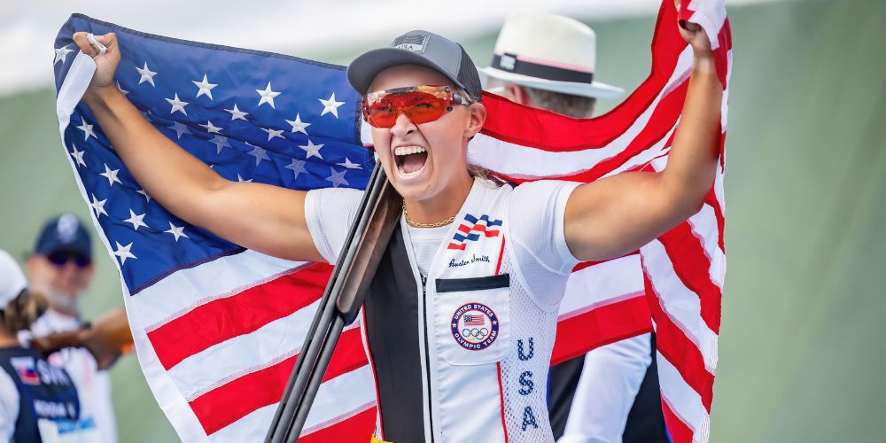 Austen Smith with American Flag