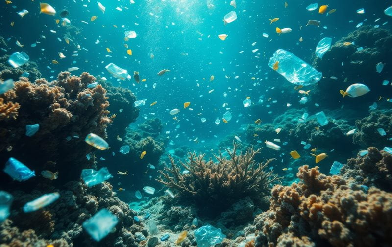 Picture of plastics in water