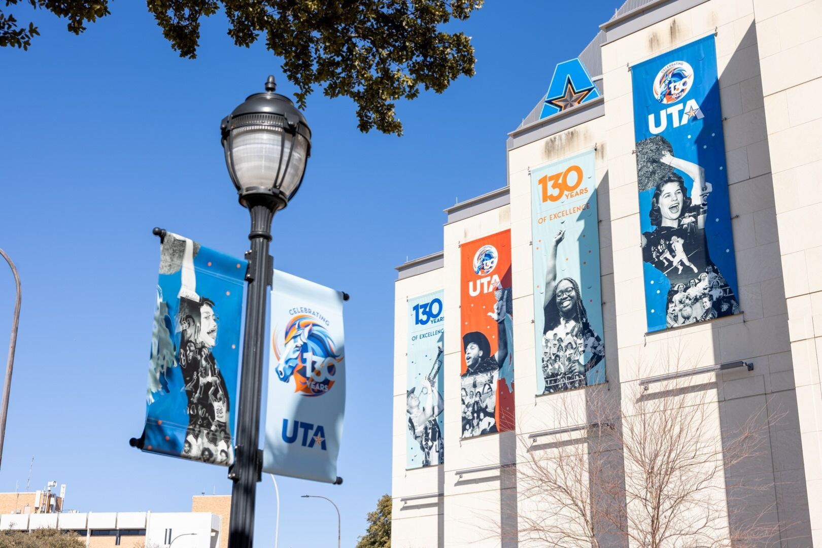 Image shows UTA 130th years logo 