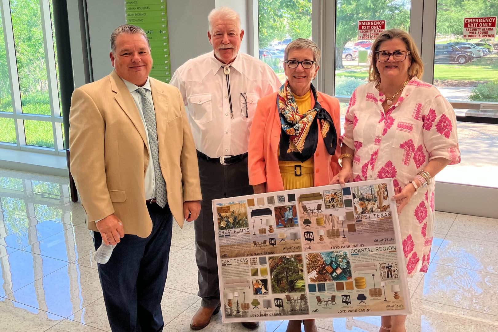 Image shows UTA faculty (right) with Grand Prairie officials