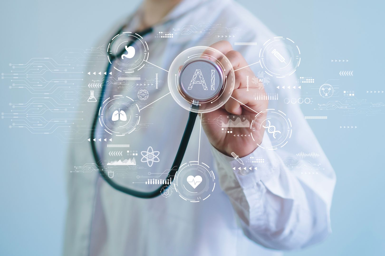 Stock image showing a doctor working with AI" _languageinserted="true