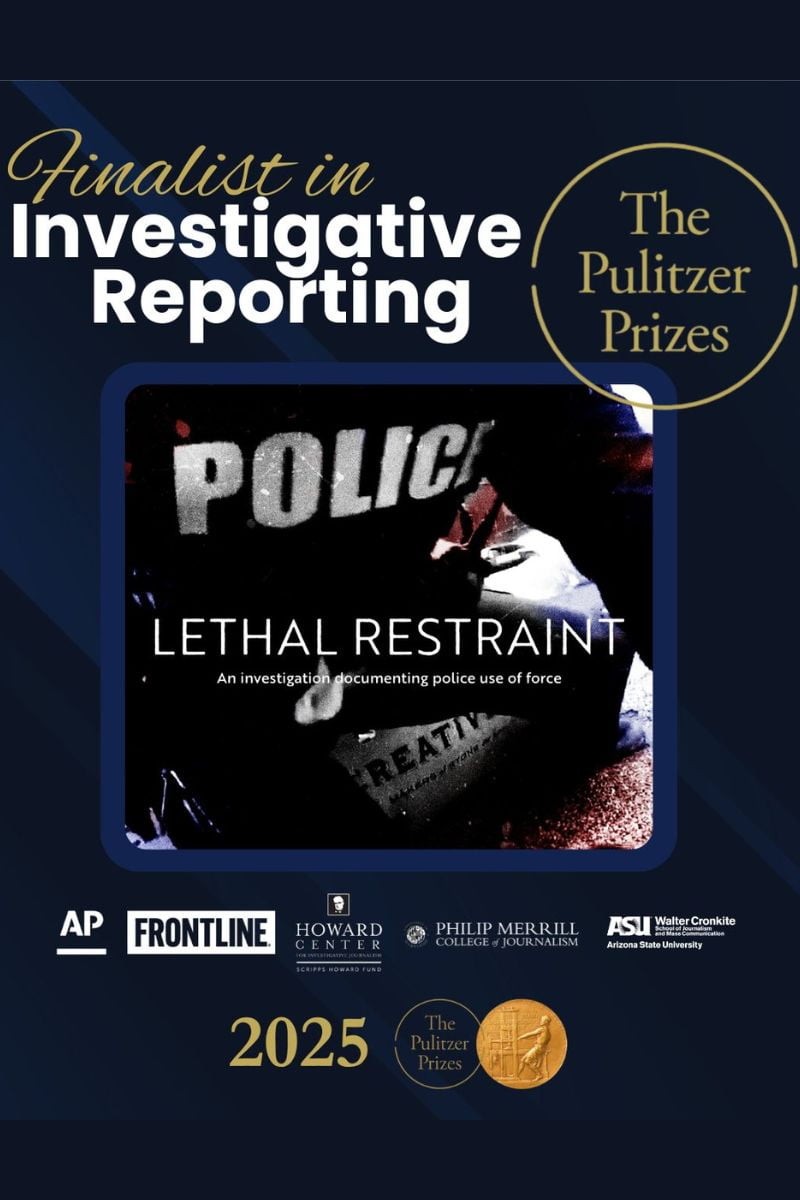 Pulitzer finalist poster for Lethal Restraint 