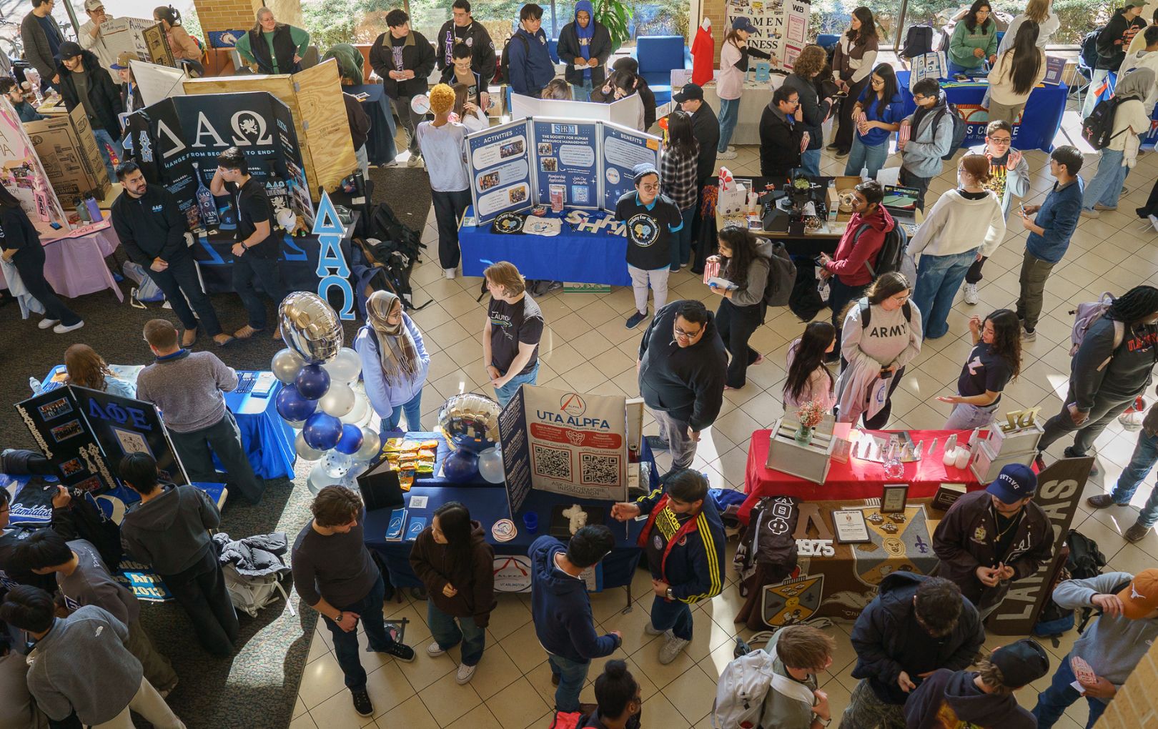 Aerial photo of the 2025 spring Student Activity Fair 