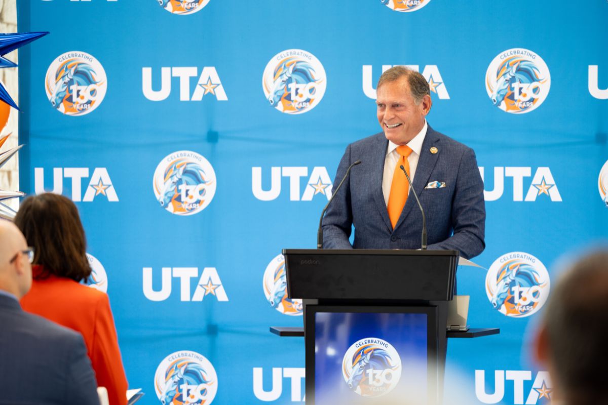 John Zerwas at the Maverick Hall ribbon cutting