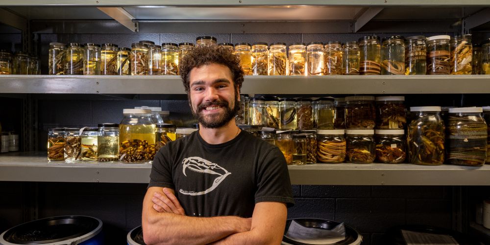 Greg Pandelis, collections manager at UTA's Amphibian and Reptile Diversity Research Center