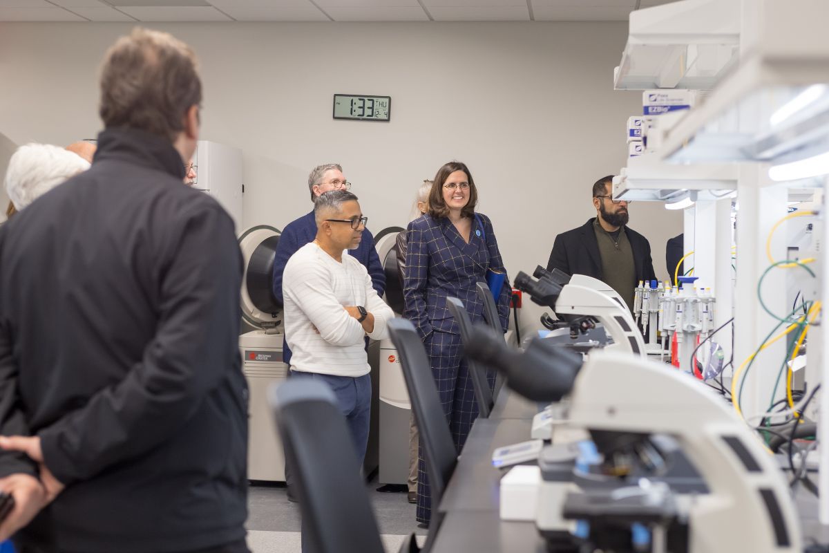UTA President Jennifer Cowley (right) at the National Center for Therapeutics Management satellite campus" style=" height:800px; width:1200px" _languageinserted="true" src="https://cdn.prod.web.uta.edu/-/media/project/website/news/releases/2025/12/cowley-nctm2.jpg