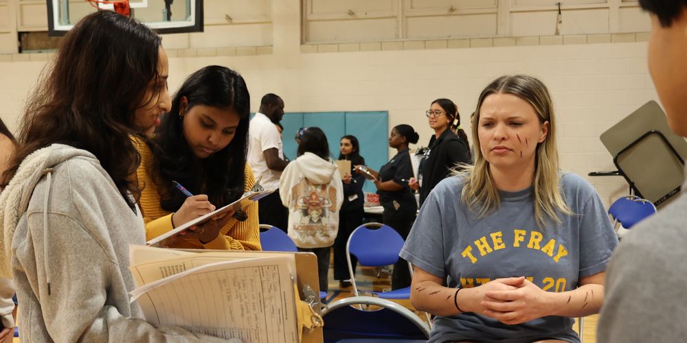 Students triage patients, manage shelters, and practice real-world emergency response