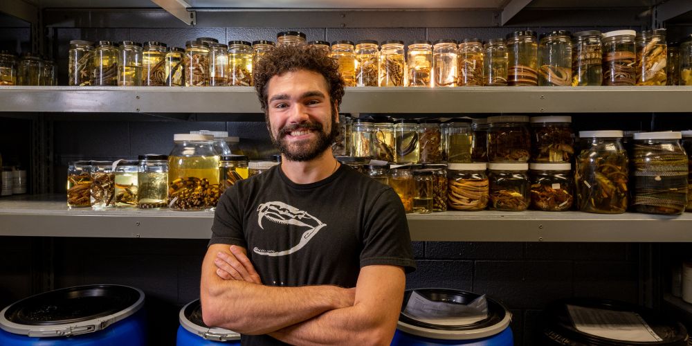 Greg Pandelis, collections manager at UTA's Amphibian and Reptile Diversity Research Center