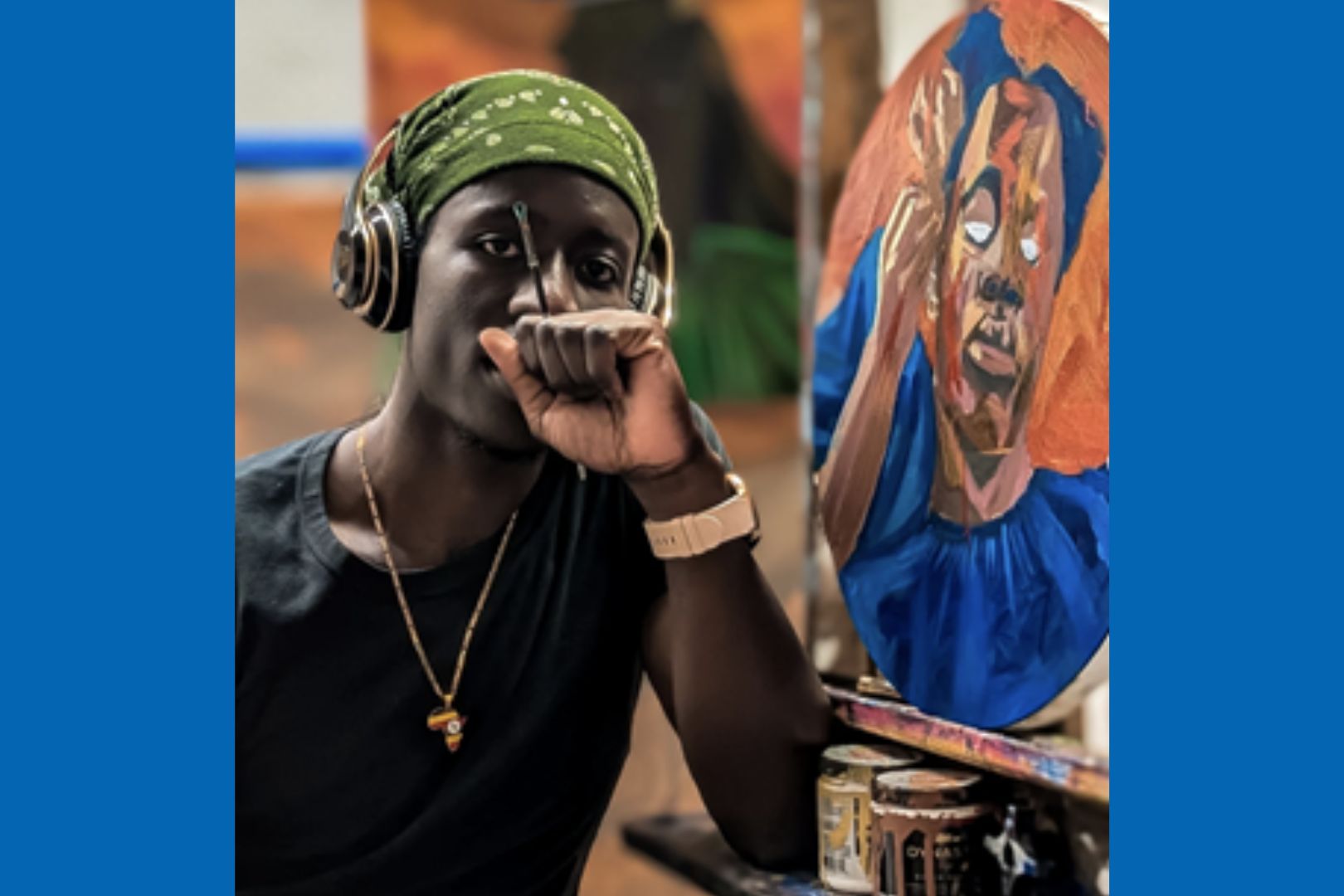 Image shows UTA student Conrad Nkamwesiga 