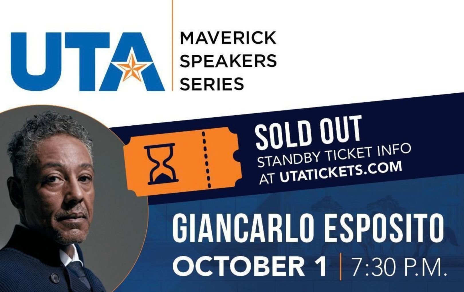 Digital poster of Maverick Speakers Series with Giancarlo Esposito