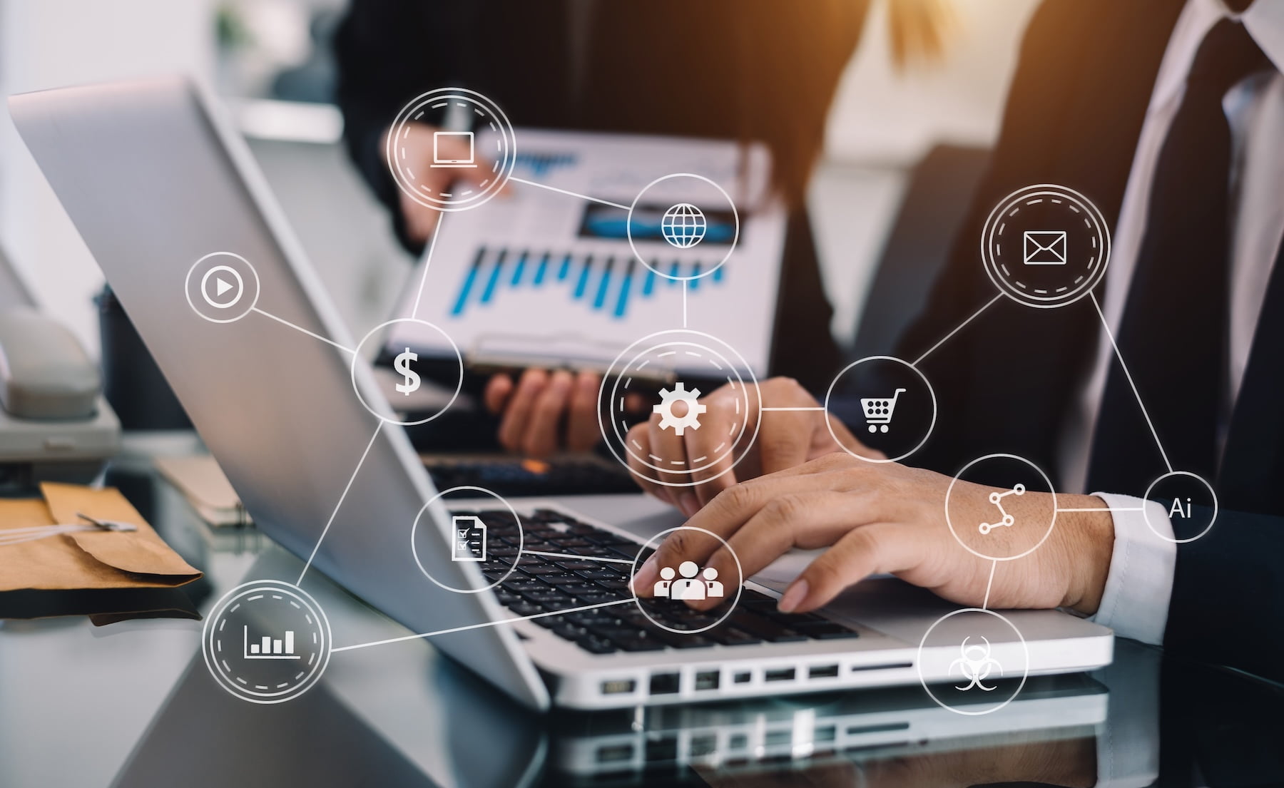 person typing on computer