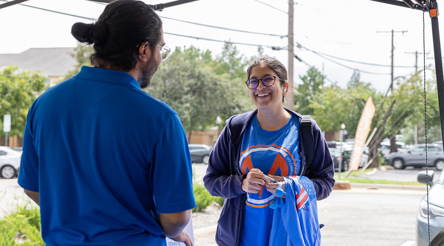 Students smiling talking