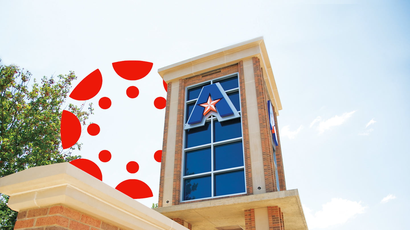 Canvas logo behind UTA Tower