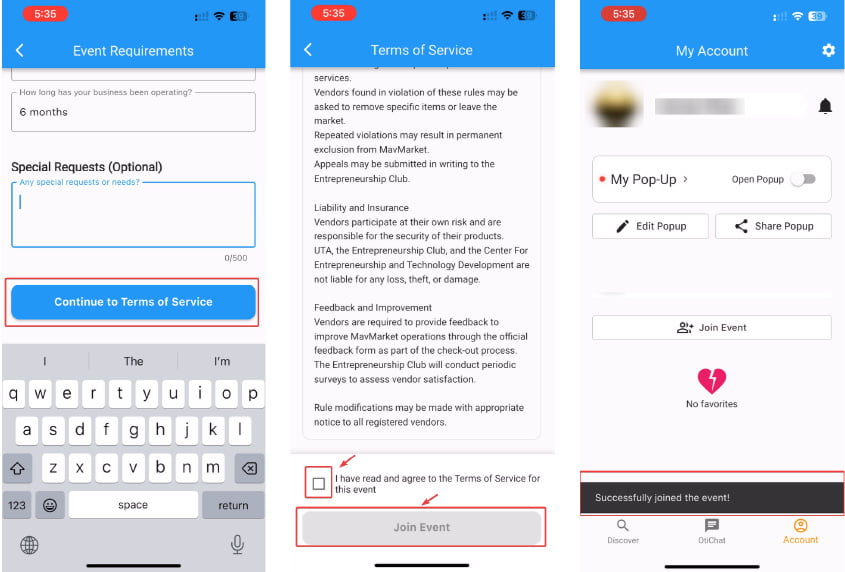 vendor application process step 7