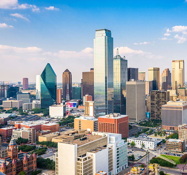 Photo showing skyline of downtown Dallas