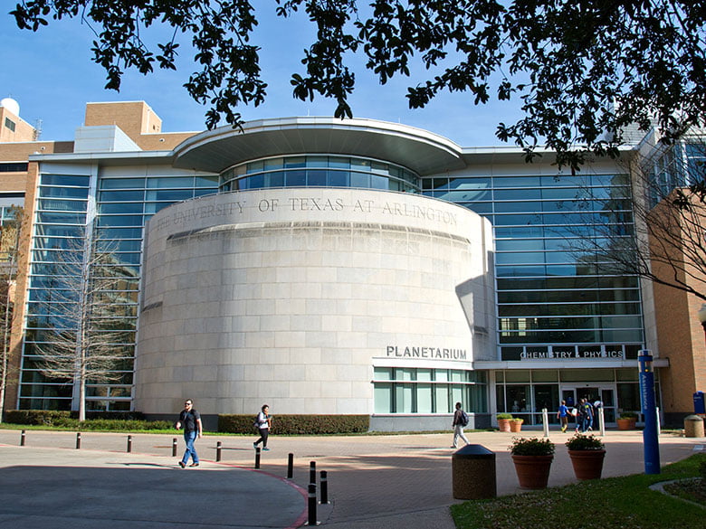 A look at the exterior of the UTA Planetarium. 