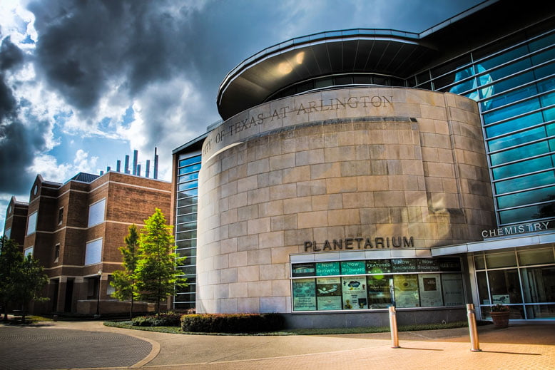 Photo of UTA Planetarium exterior.