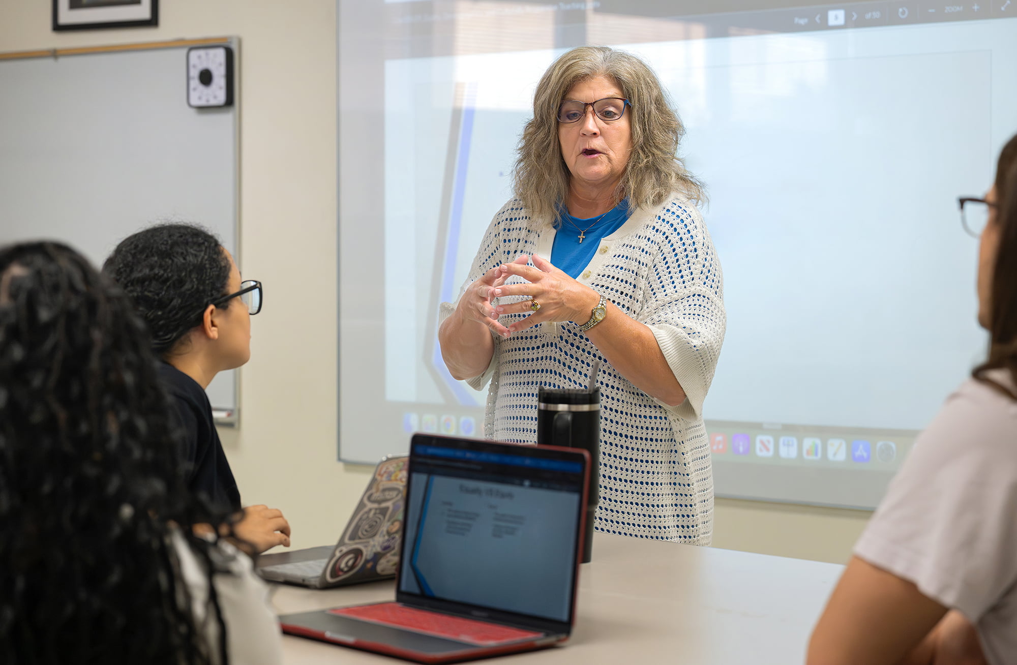 Leeann Snell-Burke with some of her UTeach students during a recent class session