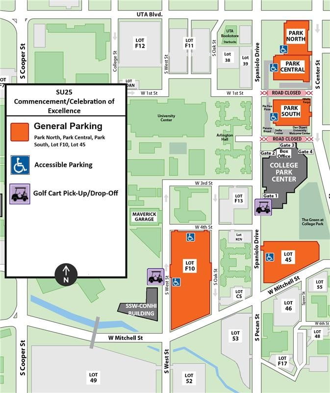 Summer 2025 College Park Center Parking Map