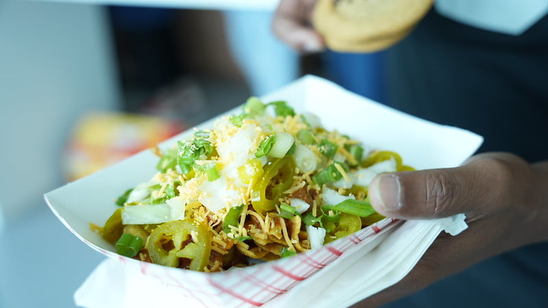 A photo of a frito pie during the School of Social Work Frito Pie Day event.