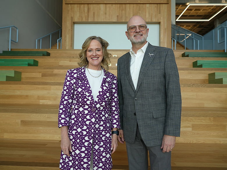 CEO of Center for Transforming Lives, Carol Klocek and Dean of the School of Social Work at UTA, Kirk A Foster