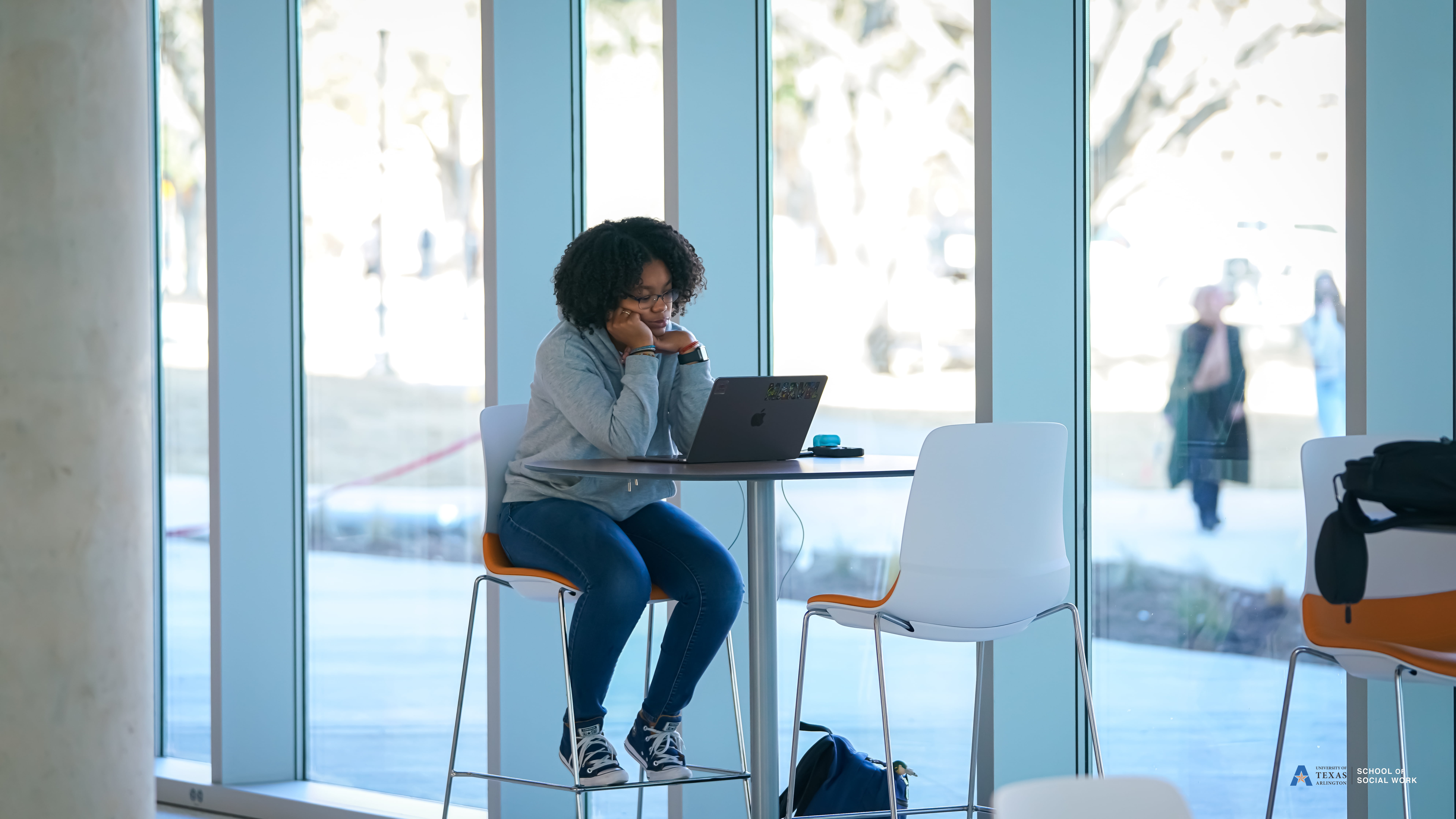 UTA student studying