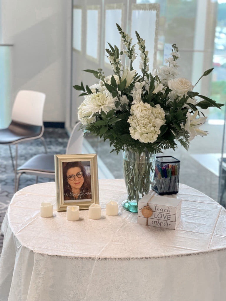 In Memory of Professor Derrylynn Perryman with picture on table