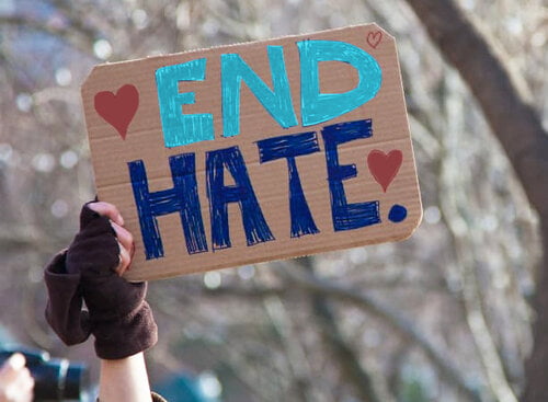 End Hate sign