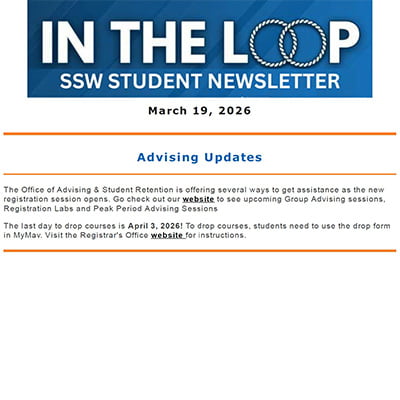 Spring 2026 In the Loop Bi-Weekly SSW Student Newsletter - March 19, 2026 image