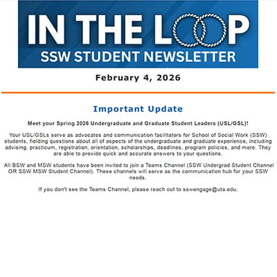 Spring 2026 In the Loop Bi-Weekly SSW Student Newsletter - February 4, 2026 image