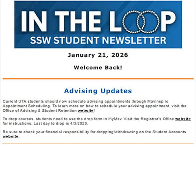 Spring 2026 In the Loop Bi-Weekly SSW Student Newsletter - January 21, 2026 image