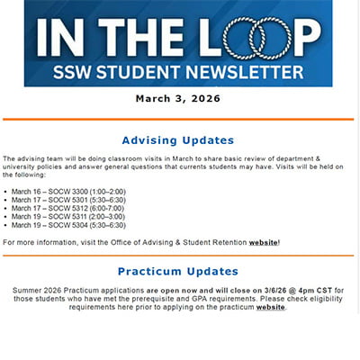Spring 2026 In the Loop Bi-Weekly SSW Student Newsletter - March 03, 2026 image