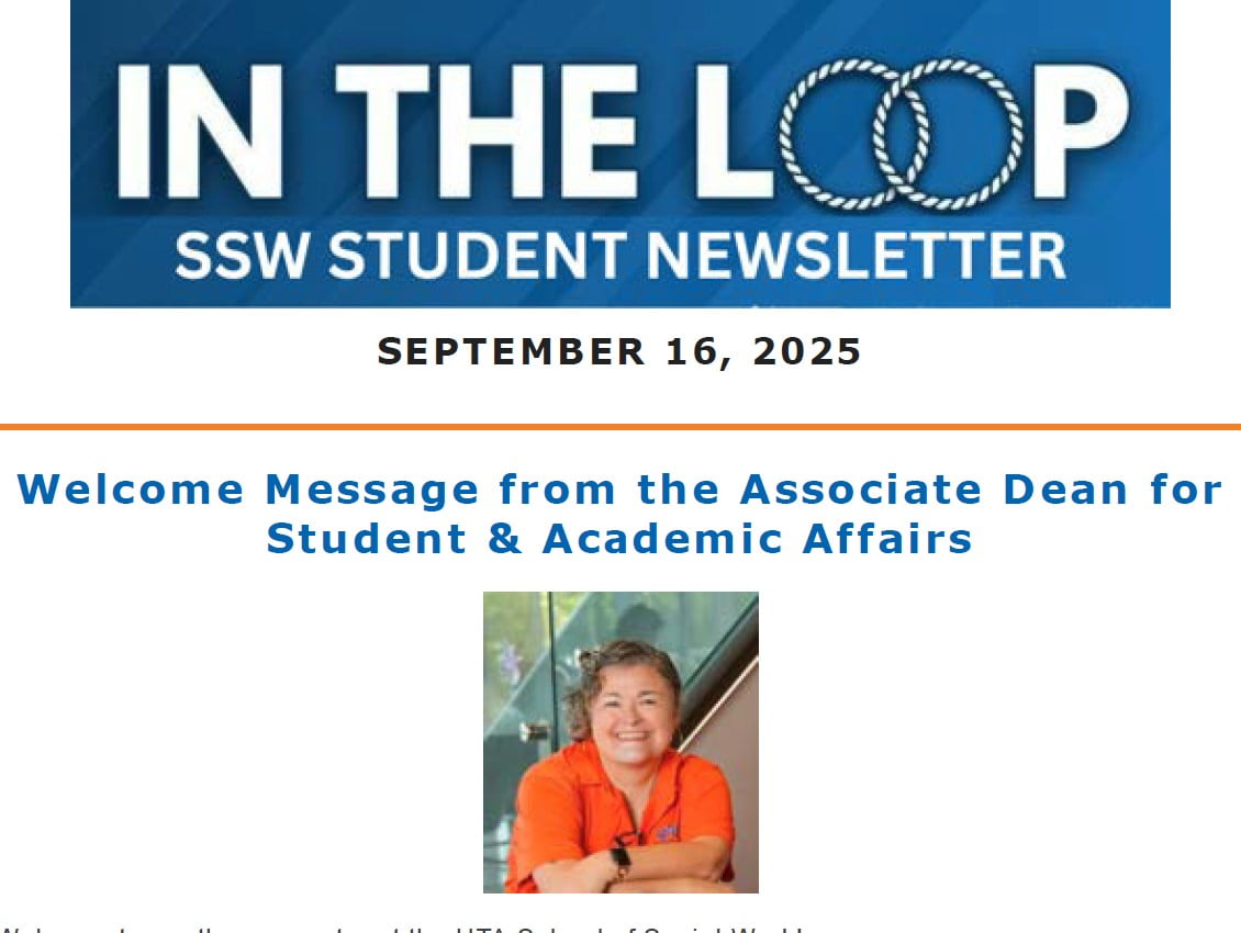 Fall 2025 SSW In The Loop Newsletter September 16, 2025 image