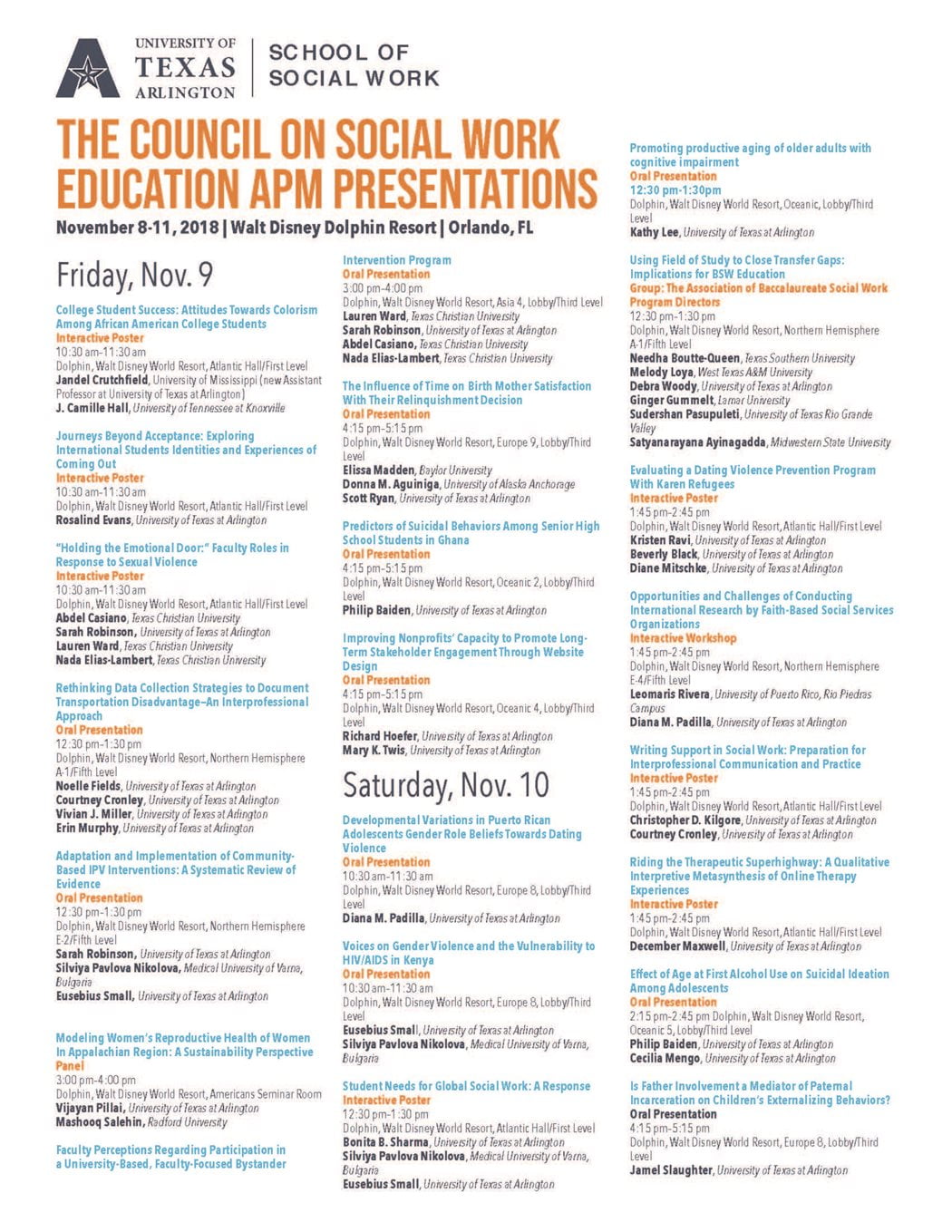 Cswe Receptions Research Conferences and Presentations - School of Social Work - The ...