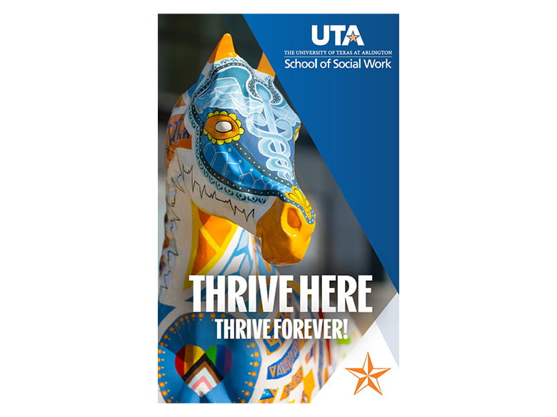 The colorful Spirit Horses at The University of Texas at Arlington (UTA).