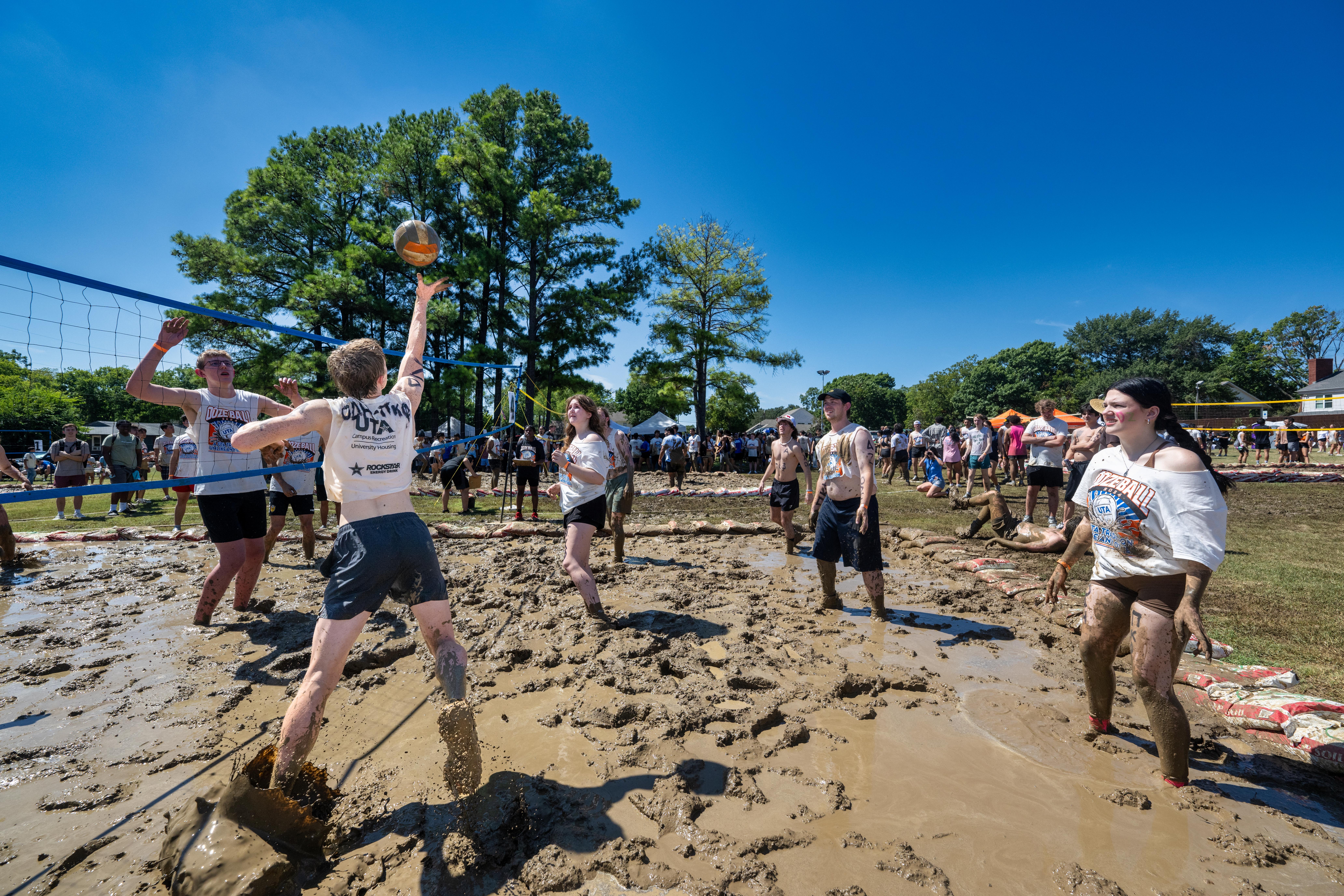 Students participating in oozeball