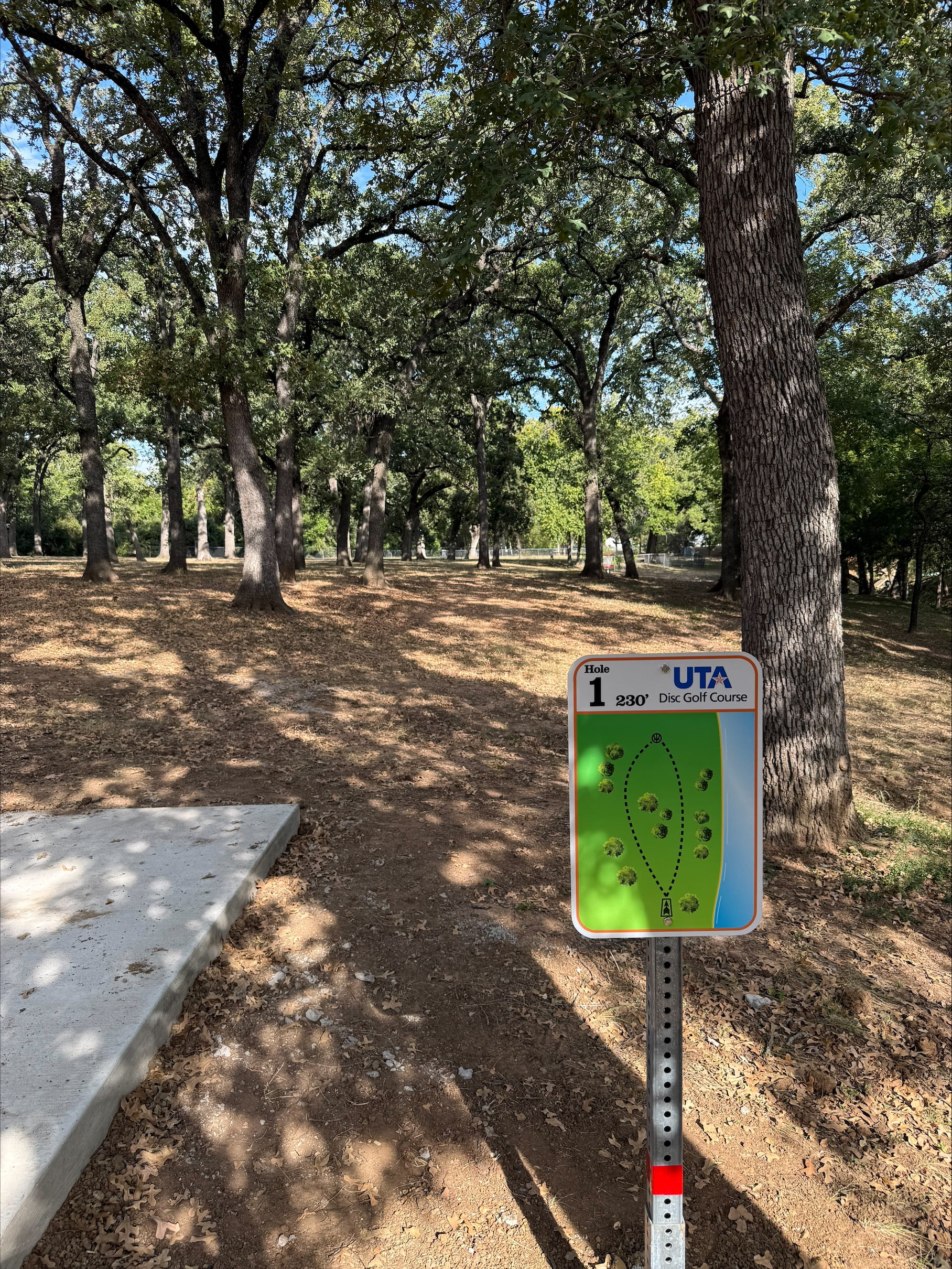 Disc golf course 9 hole sign U T A 
