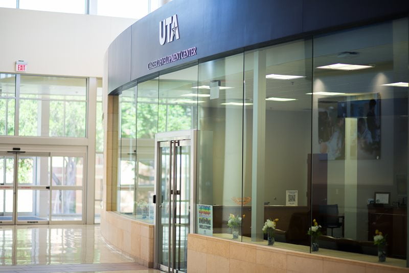 UT Arlington Career Development Center front door
