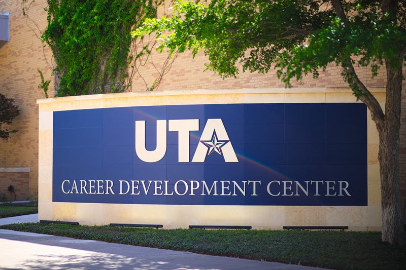 UT Arlington Career Development Center outdoor sign